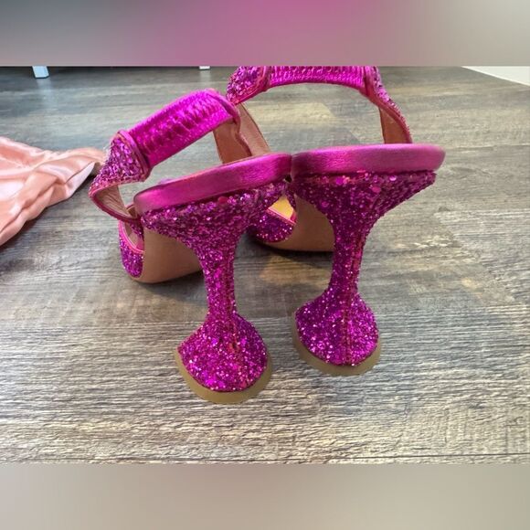 Amina Muaddi Pink Stiletto Heels#21 - Picture 4 of 8